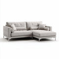 Sectional sofa with modern design in light gray fabric 220 x 90 x 85cm