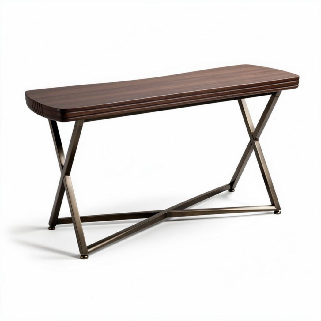 Wooden console table with metal frame dimensions 120 x 40 x 75cm