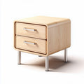 Wooden nightstand with two drawers and metal legs 40 x 40 x 45cm