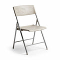 White folding chair made of durable plastic for indoor and outdoor use 40 x 40 x 80cm