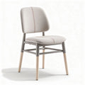 Fabric dining chair with wood legs 45 x 45 x 85cm in light gray
