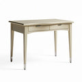 Modern desk with two drawers and metal legs in beige color 120 x 60 x 75cm