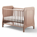 Wooden crib with safety slats and mattress included natural finish 120 x 60 x 80cm