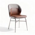 Fabric and leather dining chair with metal legs 45 x 50 x 80cm