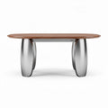 Wooden dining table with stainless steel legs 200 x 100 x 75cm