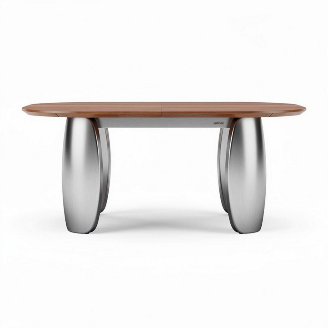 Wooden dining table with stainless steel legs 200 x 100 x 75cm