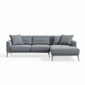Sectional sofa in light grey fabric 210 x 90 x 75cm with modern design