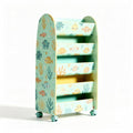 Kids toy storage organizer with fish design and four fabric bins 70 x 40 x 100cm
