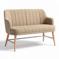 Upholstered fabric loveseat with modern design in beige 145 x 75 x 80cm